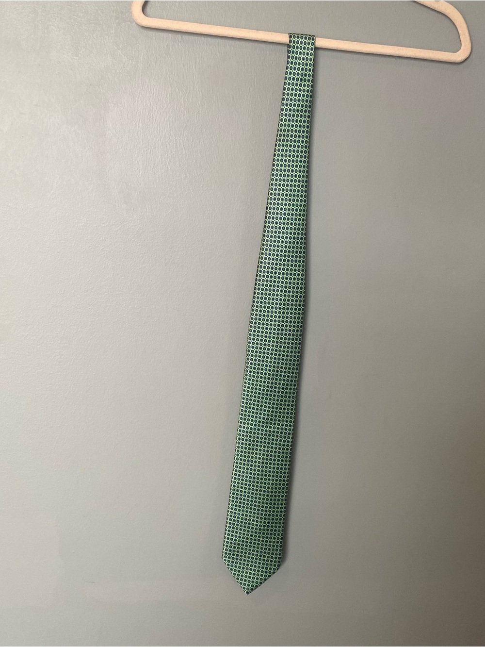 Brioni Emerald Green Micro-Pattern Silk Tie Italy handmade